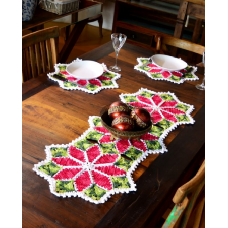 Trilho e Sousplat Flores de Natal