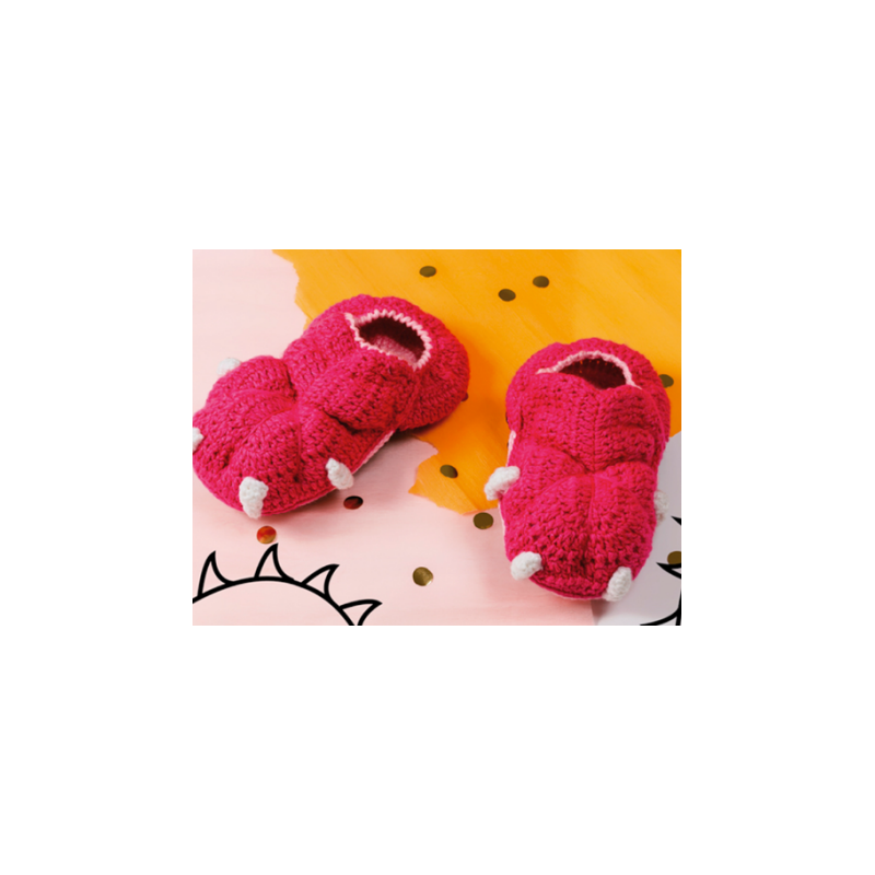 Pantufa infantil dragão rosa