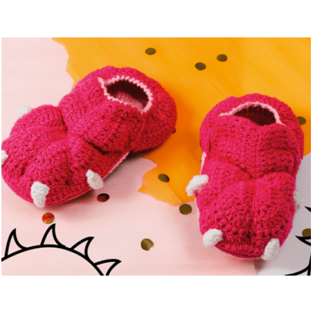 Pantufa infantil dragão rosa