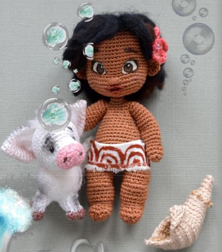 Boneca Moana Amigurumi Crochê